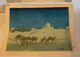 Agra 1916 Taj Mahal An Original Framed Woodbock Print Charles 