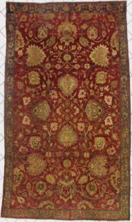 6x11 Burgundy Antique 1890 Agra Oriental Wool Area Rug
