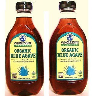 Wholesome Organic Blue Agave Nectar 36 oz Each 72oz Natural Sweetner 