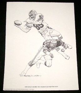   NFL Cleveland Browns Football Sketches Prints Set 6 K Akins