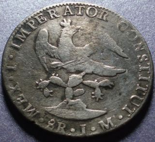 1823 Mexico EMPIRE of AGUSTIN de ITURBIDE Silver Eight Reales, EMPEROR 