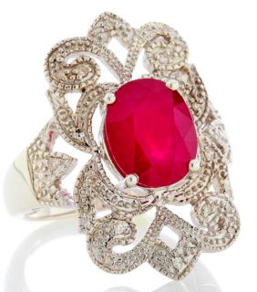 Rarities Fine Jewelry with Carol Brodie Ruby Diamond Sterling Ring Sz 