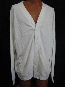 Akoo Mens The League Pique Cardigan Sweater Whisper White Size 3XL 