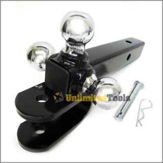 Triple Trailer Hitch Ball & U Type Mounting Pull Hitch With Pin & 2 