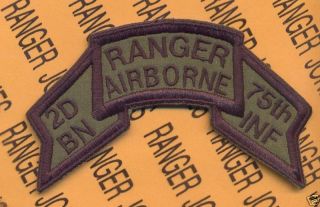 2D BN 75th Inf Airborne Ranger 1974 1984 Scroll Patch D