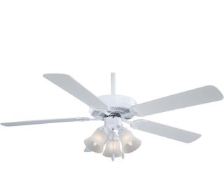 Minka Aire F647 WH Contractor Uni Pack White 52 Ceiling Fan w Lt Pull 