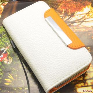   Leather Flip Wallet Hard Case Cover for Apple iPhone 4S 4 AJA
