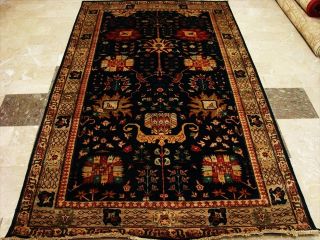Blue KAZAK Caucasion Hand Knotted Rug Wool Carpet 8x5