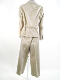 AKRIS Punto Beige Tan Cotton Blazer Pants Suit Set 12