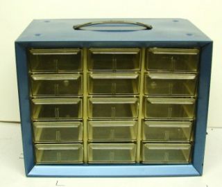 Vintage Akro Mils Metal Storage Cabinet 15 Drawers