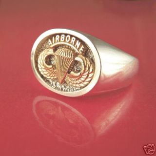 Army Airborne Jump Wings Ring 14k Sterling