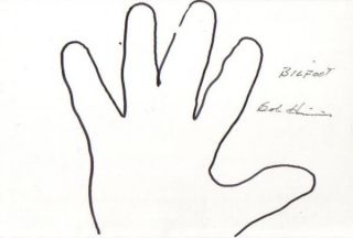 Bob Heironimus Autographed Hand Print Famed Bigfoot Video Figure RARE 