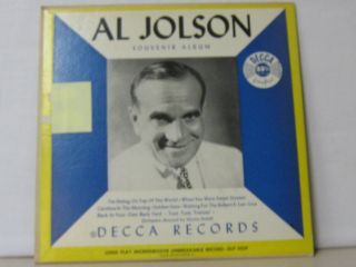Vintage Al Jolson Souvenir Album 33 1 3 LP Decca Record