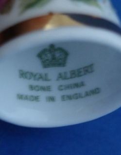 Royal Albert Porcelain Thimble Pink Roses Blue Forget Me Nots Franklin 