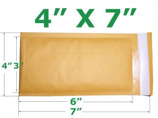 50 Pack 4 x 7 Kraft Bubble Mailer Padded Envelopes 000
