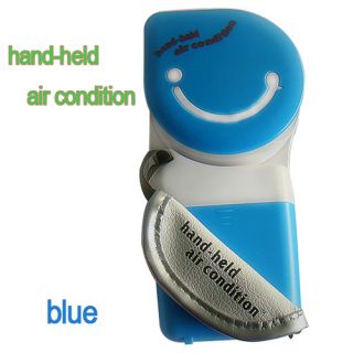 Mini Blue Portable Hand Held Air Conditioner Cooler Fan