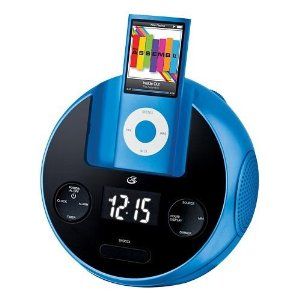 GPX iPod Dock Charger Alarm Clock Am FM Round Blue 2011