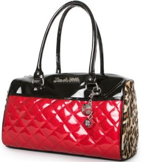 Lux De Ville Atomic Black Leopard Sparkle RED purse Pinup Vintage Insp 