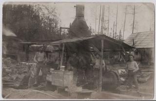   Logging Camp Steam Donkey Locomotive Engine Albert OR Ghost Town RPPC