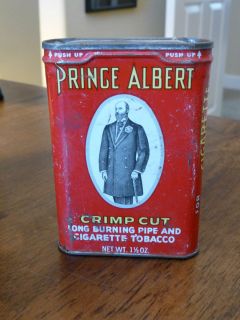 Vintage Prince Albert Red Crimp Cut Tin R J Reynolds Co USA Old Timer 
