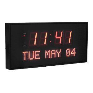 Dynamic Living Oversized Large Print Digital LED Calendar Wall Clock 