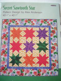 Pub Secret Sawtooth Star Quilt Pattern Alexanderson