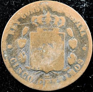 1878 alfonso xii 5 centimos spanish coin