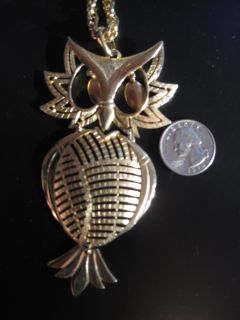 Vintage Jointed Owl Necklace Jewelry Animal Sign Alan