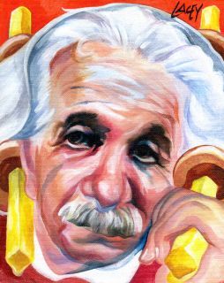 Painting Albert Einstein God Letter Pancake Torah Art Auction Portrait 