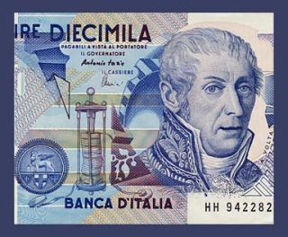 10000 LIRE Banknote ITALY 1984   Alessandro VOLTA   UNC