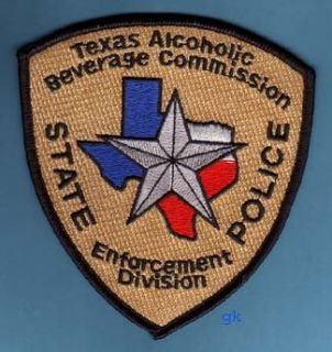 Texas ABC Alcoholic Beverage Commission Police Patch