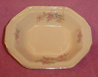 Edwin M Knowles Alice Annglow Pink Oval Vegetable Serving Bowl