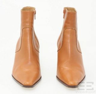 Coach Tan Leather Alexis Ankle Heel Boots Size 8 5