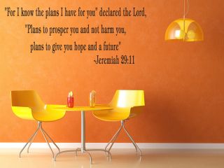 For I Know The Plans Jeremiah 29 11 Vinyl Wall Quote Decal God 