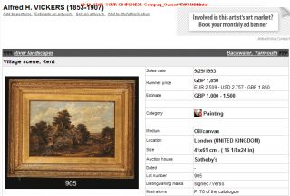 quality alfred h vickers british landscape oil 1850s