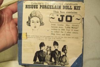Vintage Louisa May Alcott Little Women Jo Bisque Porcelain Doll Kit w 
