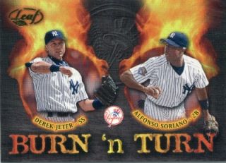 Derek Jeter Alfonso Soriano 2002 Leaf Burn and Turn 3 New York Yankees 