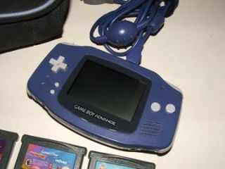 Nintendo Game Boy Advance Purple Handheld System Bundle