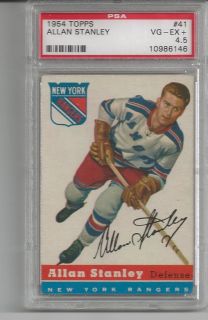 1954 55 Topps NHL Hockey Allan Stanley New York Rangers HOFer Card 41 