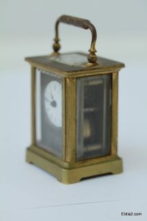 rare antique miniature carriage clock. Marked on the dial Allegre 