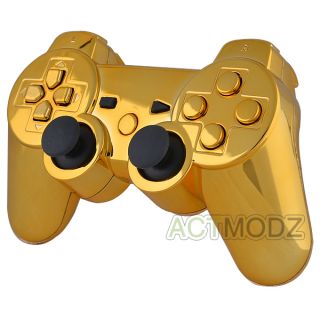 Chrome Gold Custom Shell For PS3 Controller With Matching Buttons 