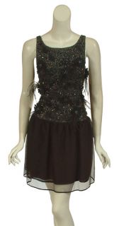 ALICE & OLIVIA Beaded Feather Lace Tulled Dress XS NEW