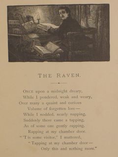 1889 Book The Raven Poem Edgar Allan Poe Sci Fi Goth Occult Magic 