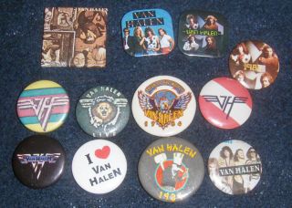 Van Halen Vintage Collectible Buttons 12 Buttons Eddie Alex MIchael 