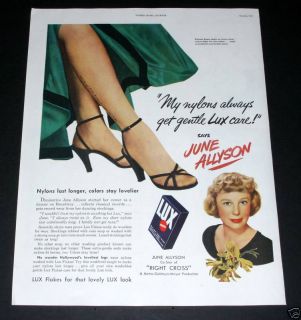 1950 Old Magazine Print Ad Lux Soap Flakes Star June Allyson