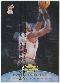 ALONZO MOURNING 1999 00 TOPPS FINEST TEAM FINEST BLUE REFRACTOR 004 
