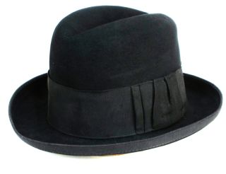 Vintage 1910s Miller Allaire New York Mens Fedora Homburg Hat Size 7 