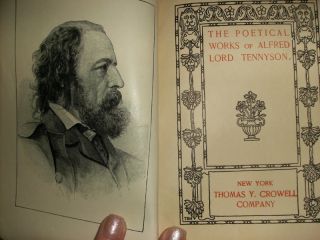 Poetical Works Alfred Lord Tennyson Antique 1900 Hard Cover Book Illus 