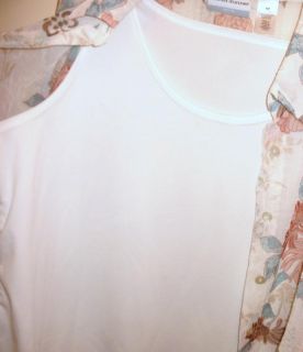 Alfred Dunner Sheer Blouse Attached Tank Sz 14P VGC