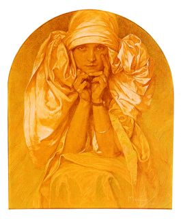 Alphonse Mucha Portrait of The Artists Daughter Print
